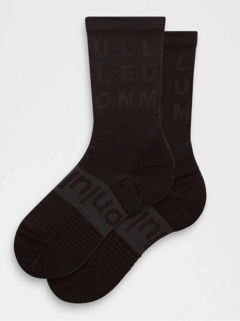 🆕 LULULEMON Power Stride Crew Socks *Reflective Black NWT Unisex